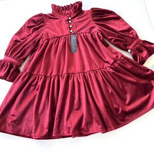 🆕NWT Aisabobo Ruby Red Velvet Dress